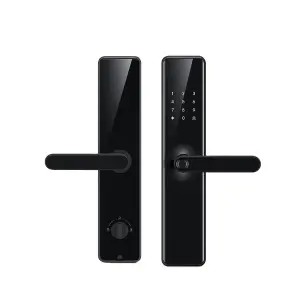 Sinovo Outdoor Smart Anti-Theft Door Lock with Tuya WiFi App Control Fingerprint BLE 4 AA Batteries Black 1 Year Warranty