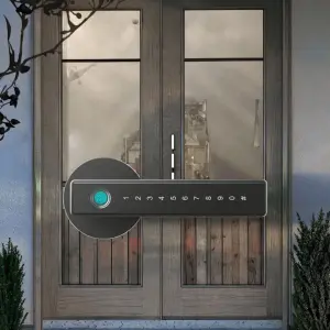 Camakt TUYA Smart Door Lock Fingerprint APP Controlled Waterproof Aluminum Alloy Black with Cloud for Aluminum/Wood Doors