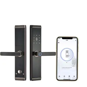 Topteq P30 Fingerprint Key Code Tuya Ttlock Remote Control Electric Zinc Alloy Smart Door Lock for Hotel Apartment Bedroom