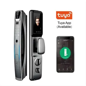 TOPTEQ TK02 New 3D Face Recognition Door Lock Tuya Smart Door Lock with Surveillance Camera Wifi Wire Lithium Battery
