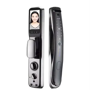 Topteq X8 3D Face Recognition Smart Door Lock Usmart Go Tuya App Intelligent Lock with Cat-eye Camera for Wooden Doors