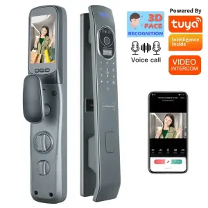 TOPTEQ Zigbee 3D Face Recognition Smart Door Lock Tuya Outdoor Digital Wifi Automatic Biometric Fingerprint Locks