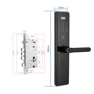 Security Tuya Smart Wooden Door Lock Fingerprint 6068 Mortise Handle with Home Office