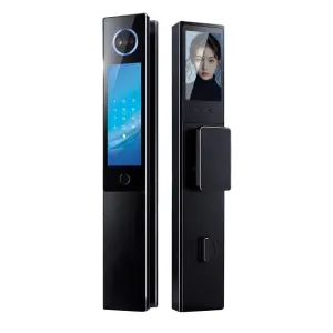 Tuya Wi-Fi CNC Carved Palm Vein Fingerprint Aluminum Alloy Face Recognition Large Screen Video Intercom Smart Memory Card Steel