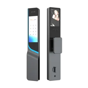 Front Screen Digital Security Tuya Smart Door Lock with Cloud Storage Face Recognition WiFi App Control for Wooden Steel Doors