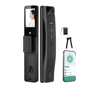 Smart 3D Face Fingerprint Digital Lock with Tuya App WiFi Cloud Data for Aluminum & Wood Doors