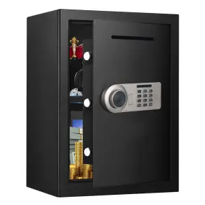 AL002-50A Anti-Theft All-Steel Hotel Office Home Safe with Intelligent Alarm Button & Simple Box Password Access