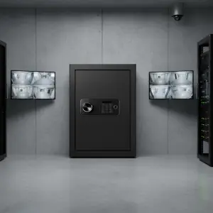 IPE-50A Anti-Theft All-Steel Safe with Intelligent Alarm Button Simple Box Password Access for Home Office or Hotel Use Safe Box