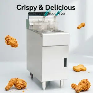 Ex Factory Price 26L Stainless Steel Deep Fryer Single Commercial Kitchen LPG Fryer for Chicken Fish