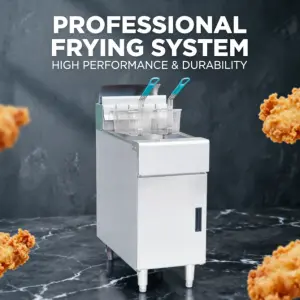 Hot Selling Stainless Steel 24L Chicken Pressure Professional Deep Fryer Lp Gas Fryer With Single Tank
