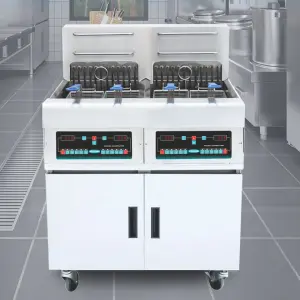 Professional Food Grade SS Material CE Certified 2 Tank Oil Deep Fryer for Commercial