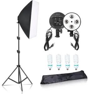 Professional Photography Equipment 50*70 cm Rectangle Soft Box Photo Video Studio 4 Lamp Socket Softbox