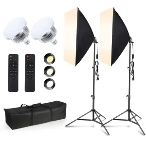 50*70 cm Softbox Set LED 85W Photography Bulb 3200-5600k Remote Control Softbox With Tripod Stand