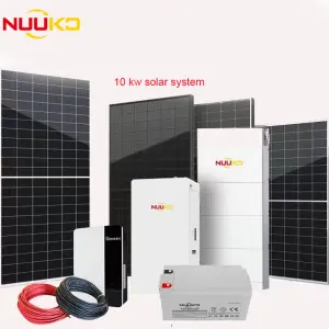 Nuuko Complete Grid-tied Off-grid Hybrid 3KW 5kW 8kW 10kW Solar System With Backup Battery