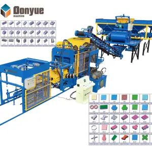 QT6-15 Fully Automatic Concrete Block Making Machine PLC Control for Hollow Paver and Interlocking Blocks