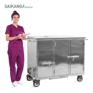 SKH012 304 Stainless Steel Sealed Electric Heating Disinfect Hospital Meal Serving Food Trolley Supplier