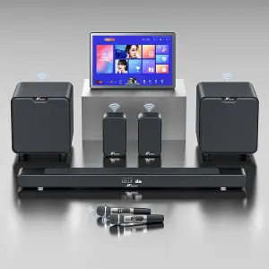 A9pro Wireless Home Theater System with Virtual Surround Sound 3D Surround Wireless Subwoofer for Karaoke