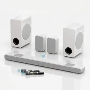 Factory Price for 5.0 Wireless Subwoofer 5.2 Channel Home Theater Audio System Wood Design 6 Speakers Karaoke Features