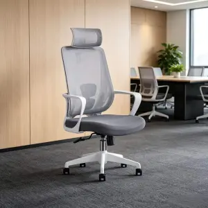 Breathable Fabric Ergonomic Load Swivel Office Chair Adjustable Lumbar Support Tilt Mechanism Multi Position Lock Office Chair
