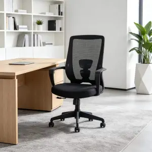 Modern Adjustable Mesh Executive Office Chair with Height Adjustable Swivel Base Saber Legs-Factory Wholesale Chair
