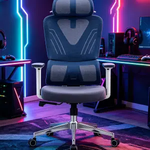 Breathable Fabric Ergonomic Load Swivel Office Chair Adjustable Lumbar Support Tilt Mechanism Multi Position Lock Office Chair