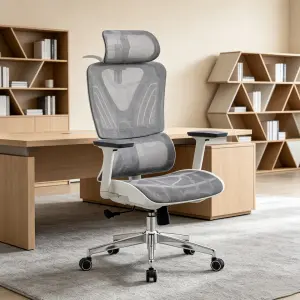 Breathable Fabric Ergonomic Load Swivel Office Chair Adjustable Lumbar Support Tilt Mechanism Multi Position Lock Office Chair
