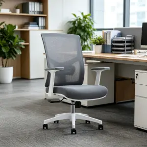 Modern Adjustable Mesh Executive Office Chair with Height Adjustable Swivel Base Saber Legs-Factory Wholesale Chair