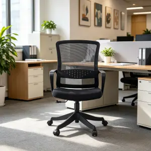Modern Adjustable Mesh Executive Office Chair with Height Adjustable Swivel Base Saber Legs-Factory Wholesale Chair