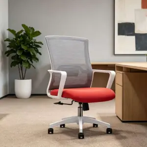 Modern Adjustable Mesh Executive Office Chair with Height Adjustable Swivel Base Saber Legs-Factory Wholesale Chair