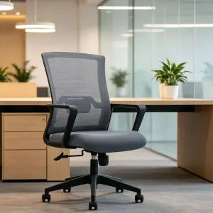 Modern Adjustable Mesh Executive Office Chair with Height Adjustable Swivel Base Saber Legs-Factory Wholesale Chair