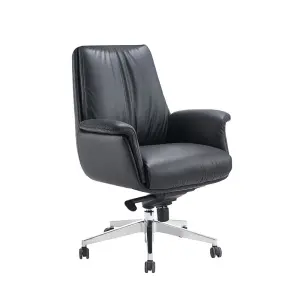 Meeting Leather Chair Wholesale Leather Boss Office Chair Aluminum MAC Modern Swivel Chair Revolving Leather Metal Fixed 2008