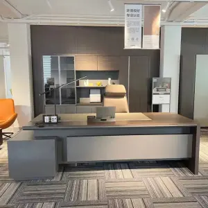 Luxury Modern L Shape Director Ceo Boss Wooden Workstation Desk Office Furniture Table Set Manger Executive Office Desk