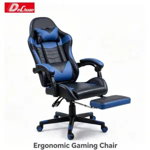 Multi-Function Adjustable Gaming Chair Laptop Desk Chair Massage Heating Extendable Footrest 4D Armrests Breathable Mesh