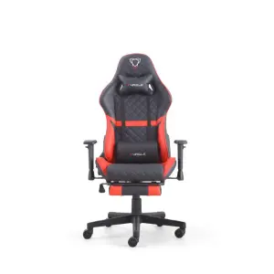 High Back Ergonomic Gaming Chair Footrest Built-in Massage Adjustable Recline 4D Armrests Breathable Mesh Fabric Plastic