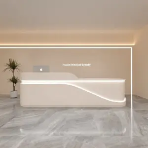 Modern Wood Design Reception Desk for Beauty Salon Dental Clinic Dance Training Classes Company Front Desk-for Schools Hospitals