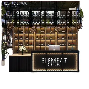 Modern Retro Industrial Wood Reception Desk Grid Counter Table for Coffee Shops Bar Barbecue Restaurants Front Desks Design