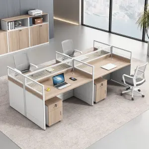Qian Yang QY-YJ-83 Custom Modern Minimalist Office Desk Four-person Computer Desk Chair Combination 2/4/6-person Desk