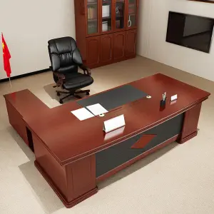 Contemporary Chinese Single Executive Desk Office Chair Set New Solid Wood Furniture Boss Manager's Desk Painted Assembled