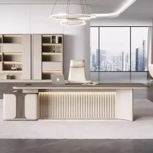 Customized Luxury Executive L-Shaped Office Desk for CEO Modern Design with Melamine Board Factory Price manager's desk