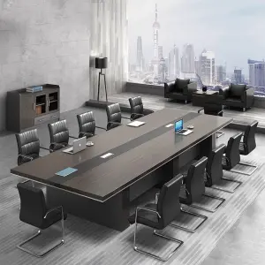 Solid Wood Large Rectangular Meeting Table Chair Office Reception Staff Negotiation Bar Plate for Manager's Desk Conference Room