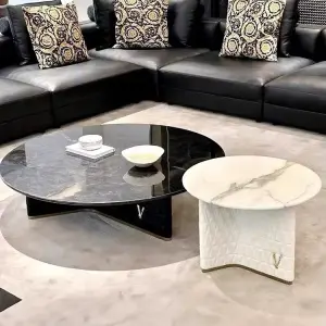 Italian Minimalist Coffee Table in Circular Shape Designed by a Professional Suitable for Modern Living Room Coffee Table