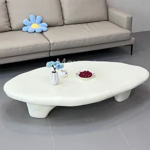 Minimalist Fiberglass Center Table Irregular for Living Room Glass Creative Coffee Table Nordic Luxury
