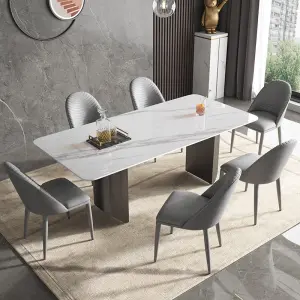 Great New Design Modern Rectangle Dining Table Set Marble Home Furniture with Adjustable Features for Kitchen & Dining Room
