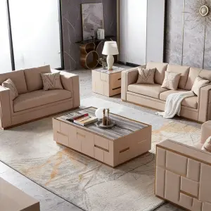 European Style 3 2 1 Seater Sectional Fabric&leather Sofas Set New Model Steel American Style Lounge Modern Sofa Set