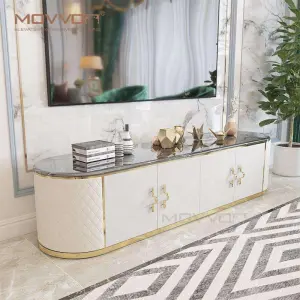 Living Room Furniture Set Luxury Design Modern TV Stand Coffee Center Table Wooden Cabinet