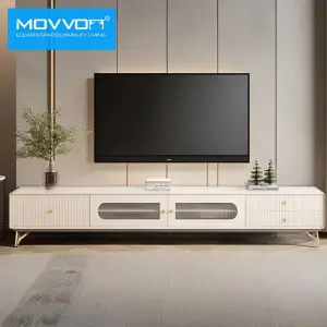 French Solid Wood Cream Wind TV Cabinet Coffee Table Combination Simple Modern Design Milk White Floor Side Farmhouse Bedroom