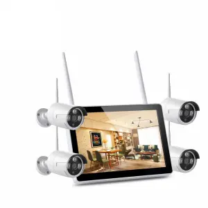 JIND ISEE Cloud Wifi NVR Kit Con Display 3MP 12inch LCD H265 4CH P2P Wireless CCTV Security Camera IP Wifi NVR Kit