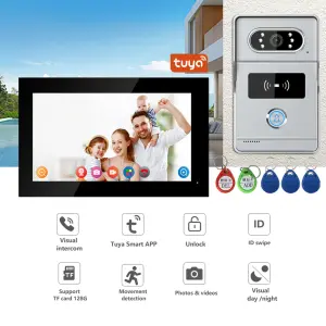 Tuya 7-Inch Waterproof WIFI Home Doorbell Camera with Monitor Video Two-Way Intercom Visual Visiting Door Phones