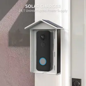 3MP Solar-powered Smart Doorbell Camera with a Fisheye Lens Providing a Panoramic View