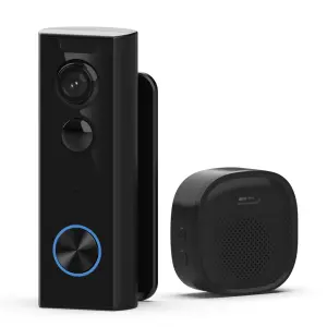 Doorbell with Rotating Stand, 108° Viewing Angle 3-6 Months Battery Life Supports SD Card Video Playback